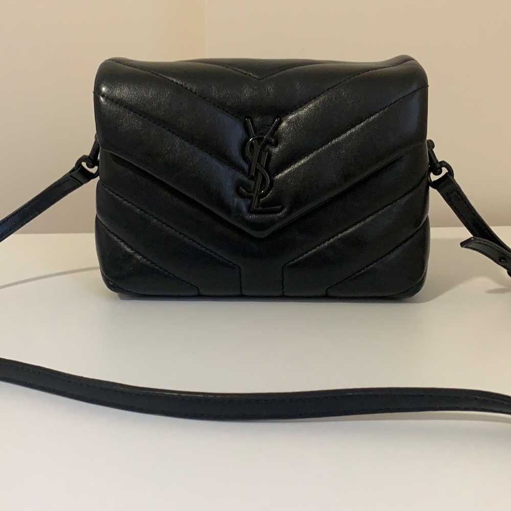 COPY - Black leather YSL cross body